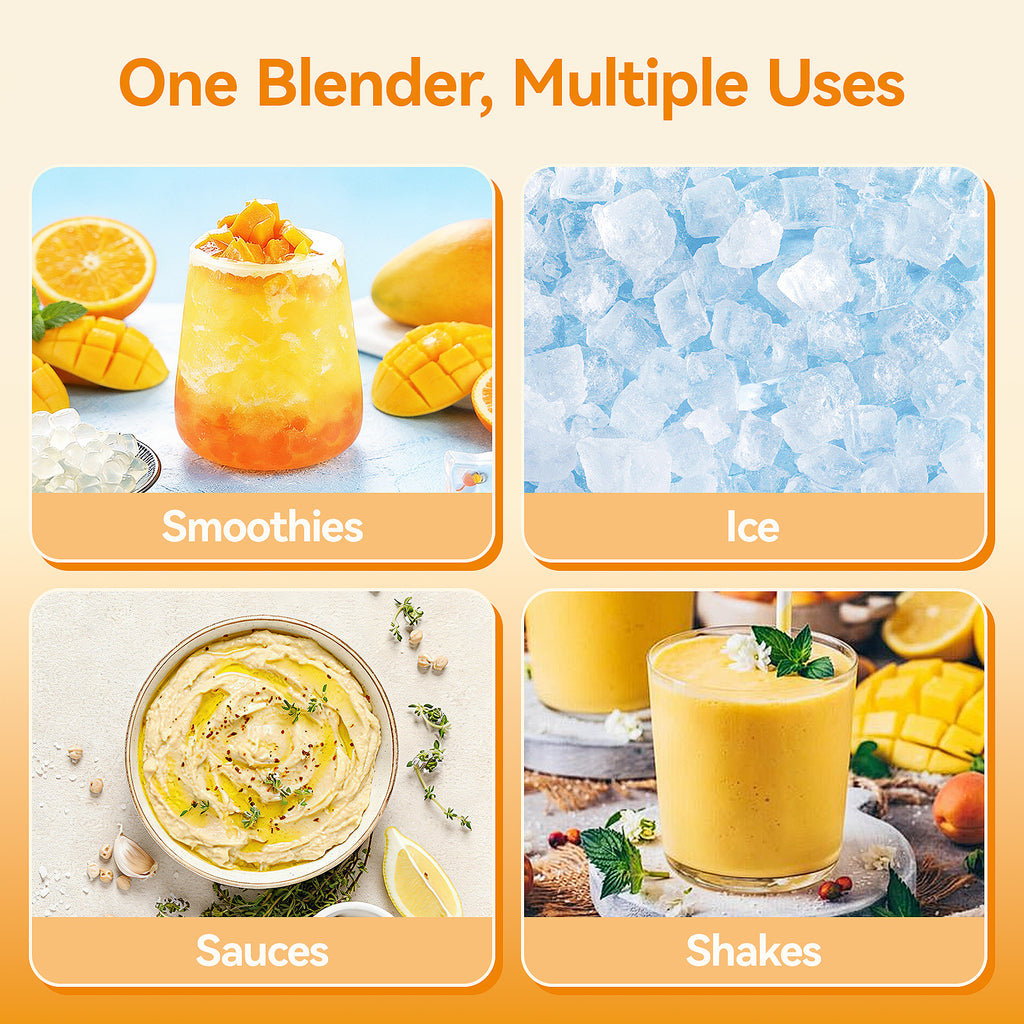 XQSHUNFUN Health Blender, 1300W High-Power Motor, 24,000 RPM, 2000mL Capacity, 6-Leaf Stainless Steel Blades, Black